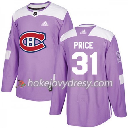 Pánské Hokejový Dres Montreal Canadiens Carey Price 31 Adidas 2017-2018 Nachová Fights Cancer Practice Authentic